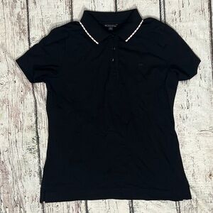 Brooks Brothers Women's Short Sleeve Polo Golf Black Tennis Preppy Shirt